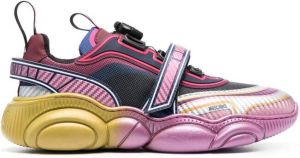 Moschino logo-patch colour-block sneakers Purple