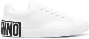 Moschino logo-patch lace-up sneakers White