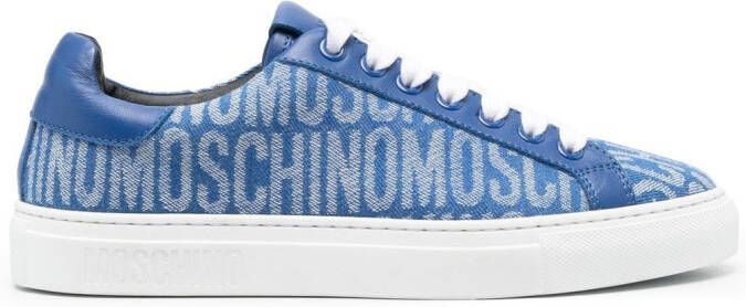 Moschino logo-pattern low-top sneakers Blue