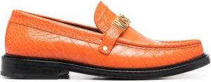 Moschino logo-plaque detail loafers Orange