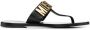 Moschino logo-plaque flat sandals Black - Thumbnail 1
