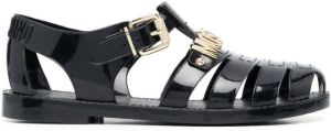 Moschino logo-plaque jelly sandals Black
