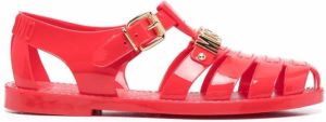 Moschino logo-plaque jelly sandals Red