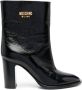 Moschino logo-plaque leather ankle boots Black - Thumbnail 1