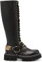 Moschino logo-plaque leather boots Black - Thumbnail 1