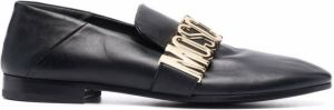 Moschino logo-plaque leather loafers Black