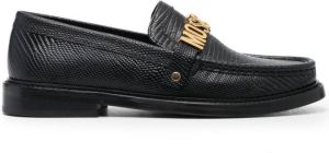 Moschino logo-plaque leather loafers Black