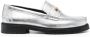 Moschino logo-plaque leather loafers Silver - Thumbnail 1
