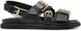 Moschino logo-plaque leather sandals Black - Thumbnail 1