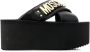 Moschino logo-plaque platform sandals Black - Thumbnail 1