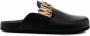 Moschino logo-plaque slippers Black - Thumbnail 1