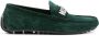 Moschino logo-plaque suede loafers Green - Thumbnail 1