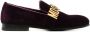 Moschino logo-plaque velvet loafers Red - Thumbnail 1