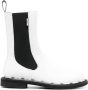 Moschino logo-print faux-leather boots White - Thumbnail 1