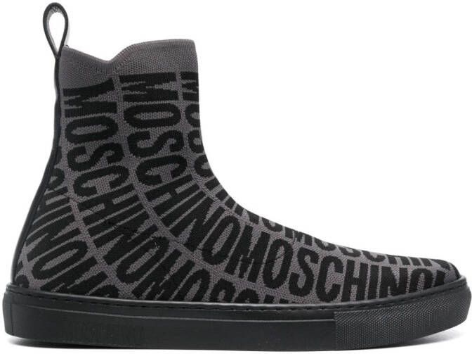 Moschino logo-print high-top sneakers Black
