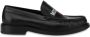 Moschino logo-print leather loafers Black - Thumbnail 1