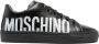 Moschino logo-print leather sneakers Black - Thumbnail 1