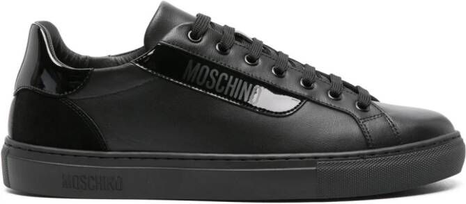 Moschino logo-print leather sneakers Black