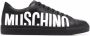 Moschino logo-print leather sneakers Black - Thumbnail 1