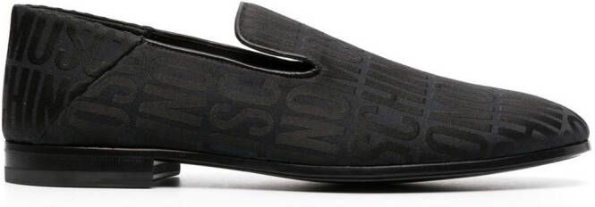 Moschino all-over logo-print loafers Black