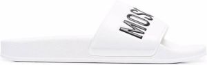 Moschino logo-print open-toe slides White