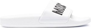 Moschino logo-print slide sandals White