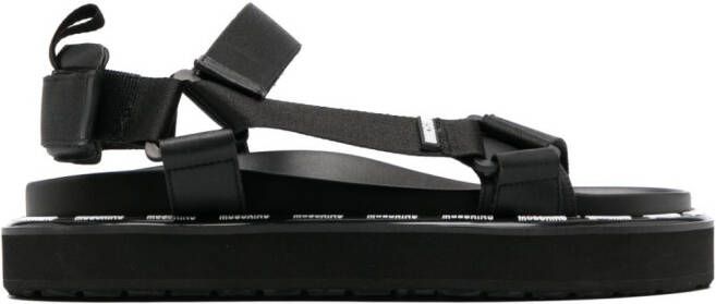 Moschino logo-print slingback sandals Black