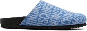 Moschino logo-print slippers Blue