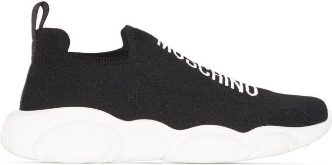 Moschino logo-print sock-style sneakers Black