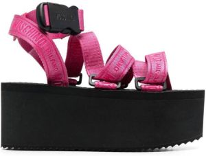 Moschino logo-print strap sandals Pink