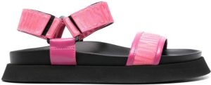 Moschino logo-print strap sandals Pink