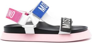 Moschino logo-print touch-strap sandals Blue
