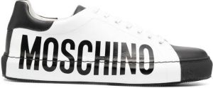 Moschino logo-print two-tone sneakers White