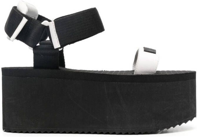 Moschino logo-strap platform sandals Black