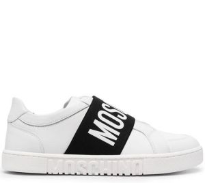 Moschino logo-strap sneakers White
