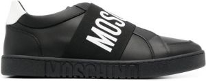 Moschino logo-tape leather sneakers Black