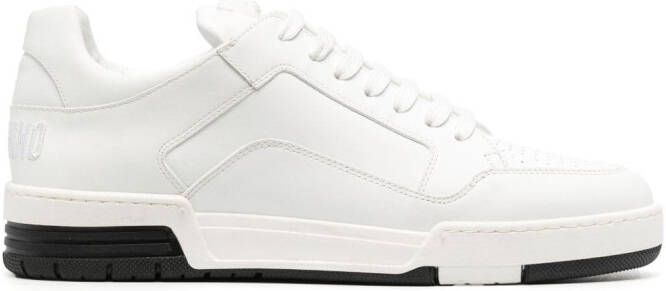 Moschino low-top leather sneakers White