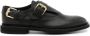 Moschino Micro buckled leather loafers Black - Thumbnail 1