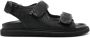 Moschino monogram-jacquard touch-strap sandals Black - Thumbnail 1