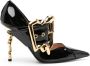 Moschino Morphed-buckled 110mm leather pumps Black - Thumbnail 1