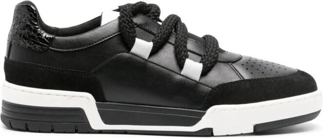 Moschino panelled faux-leather sneakers Black