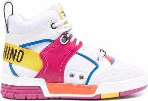 Moschino panelled high-top sneakers White