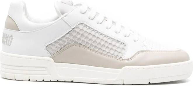 Moschino panelled leather sneakers White