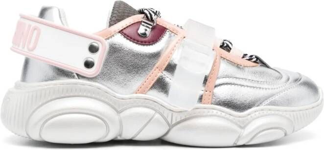 Moschino panelled low-top sneakers Silver