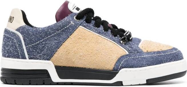 Moschino panelled suede sneakers Blue