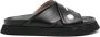 Moschino patch-detail leather slides Black - Thumbnail 1