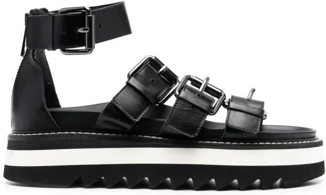 Moschino platform buckle-up sandals Black