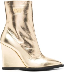Moschino pointed-toe 110mm boots Gold