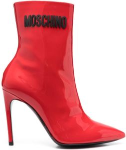 Moschino pointed toe 110mm boots Red