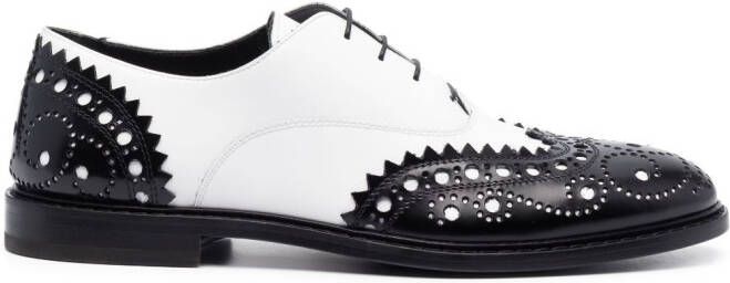Moschino punched-holes leather brogues White